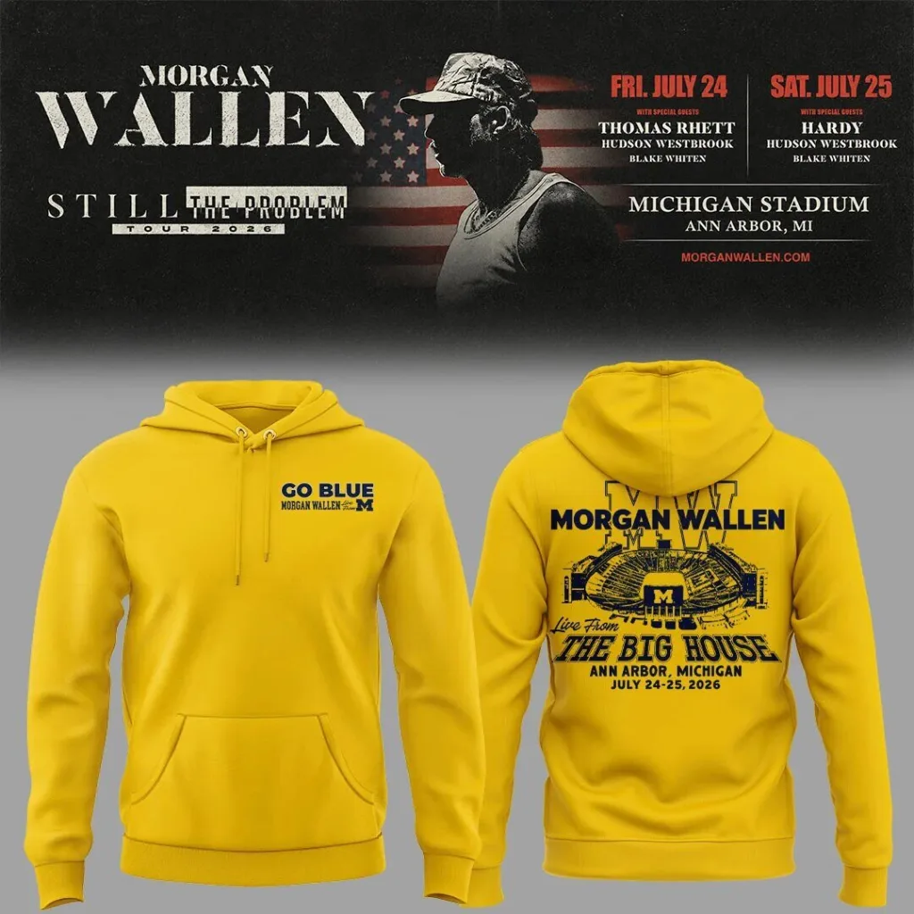 Hoodie for the 2026 Still The Problem Tour at Michigan Stadium featuring Morgan Wallen