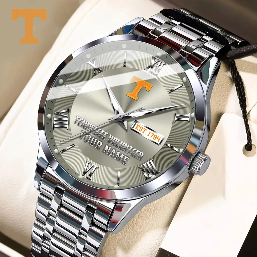 Tennessee Volunteers Custom Name Stainless Steel Wristwatch
