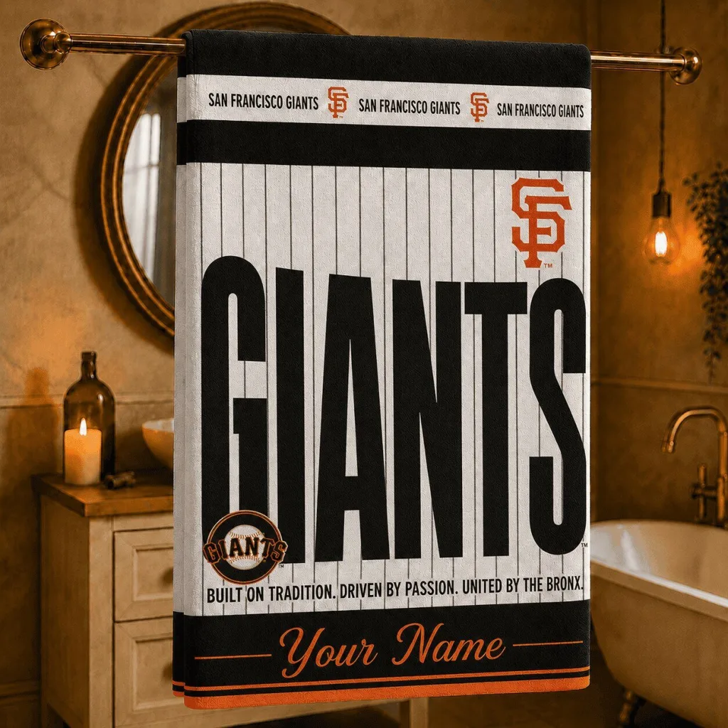 San Francisco Giants Baseball Team Personalized Bath Towel San Francisco Giants Baseball Team Personalized Bath Towel