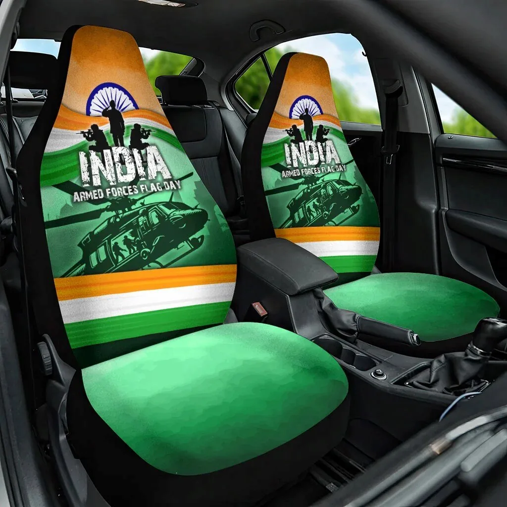 Home 11 India Armed Forces Flag Day Patriotic Indian Military Car Seat Cover