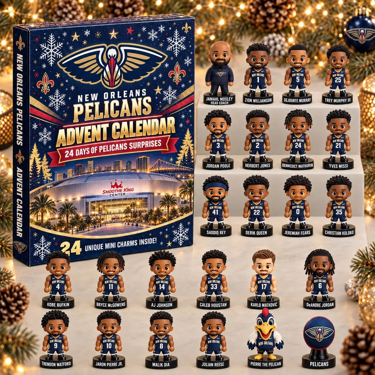 New Orleans Pelicans Basketball Team Advent Calendar 24 Days of Surprises