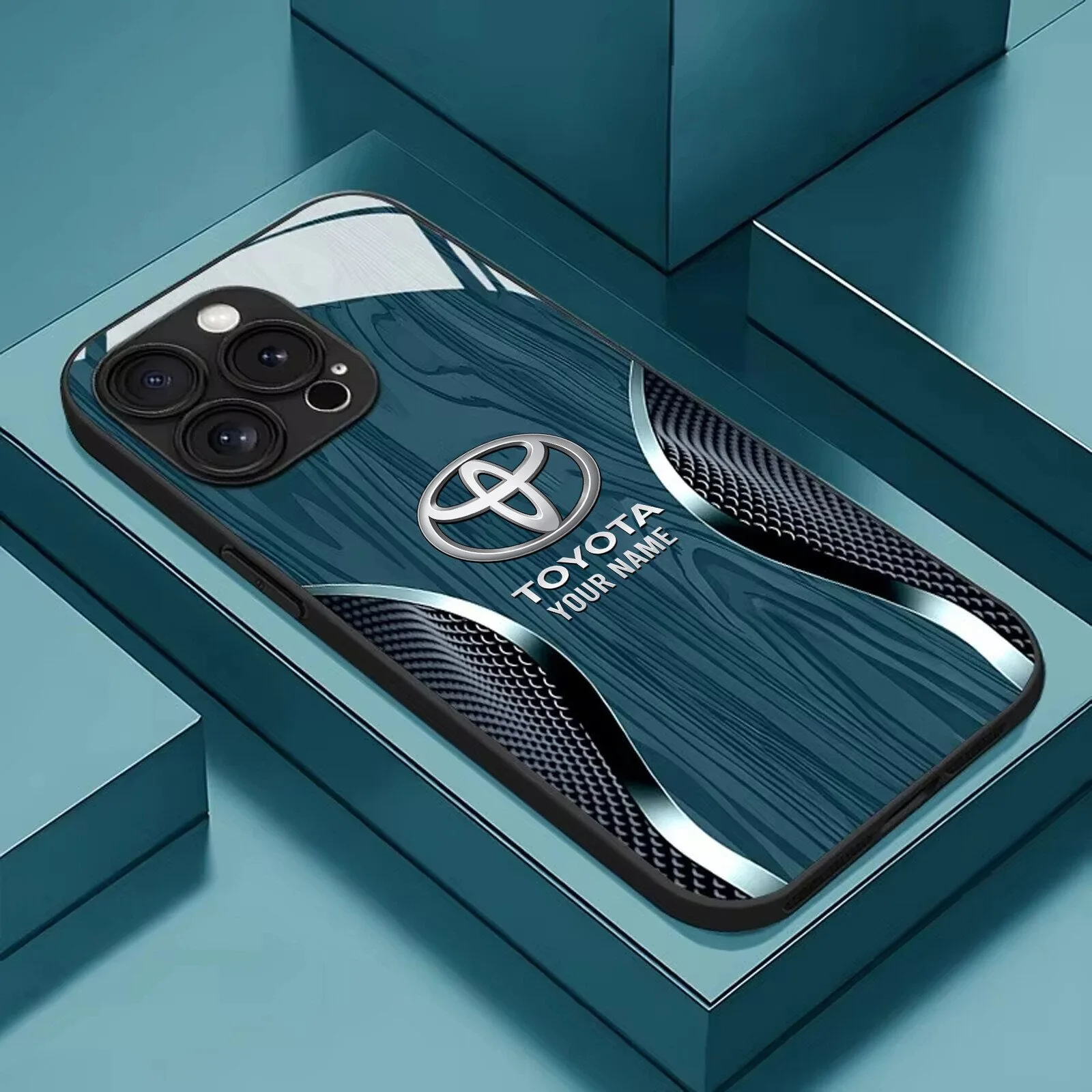 Toyota Custom Name Black Wood Grain Pattern Phone Case for iPhone and Android 8 Toyota Custom Name Black Wood Grain Pattern Phone Case for iPhone and Android