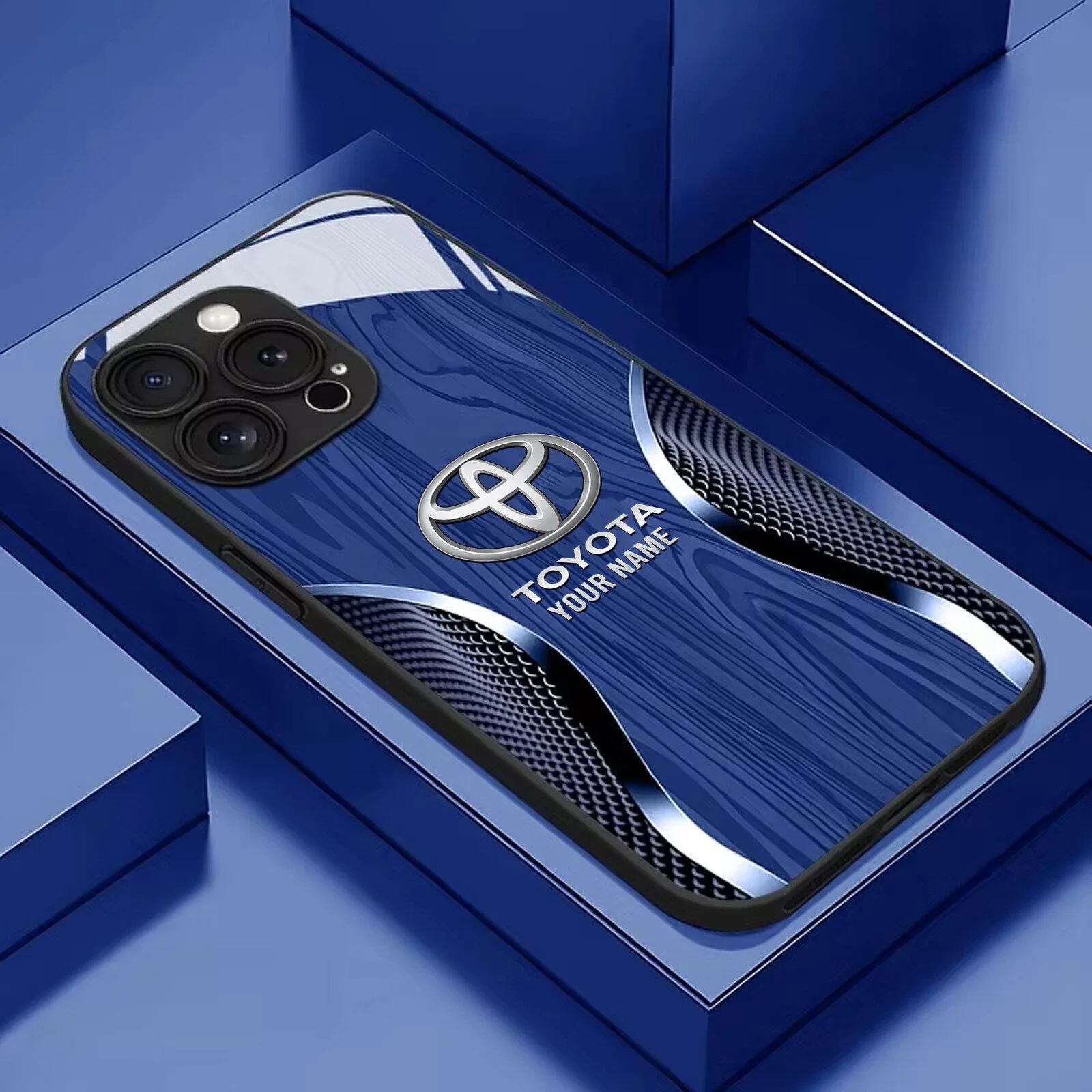 Toyota Custom Name Black Wood Grain Pattern Phone Case for iPhone and Android 9 Toyota Custom Name Black Wood Grain Pattern Phone Case for iPhone and Android