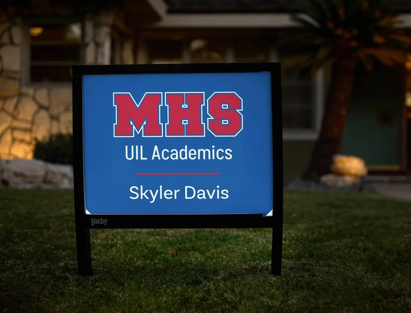Midway High School UIL Academics Custom Yard Sign with Personalized Name