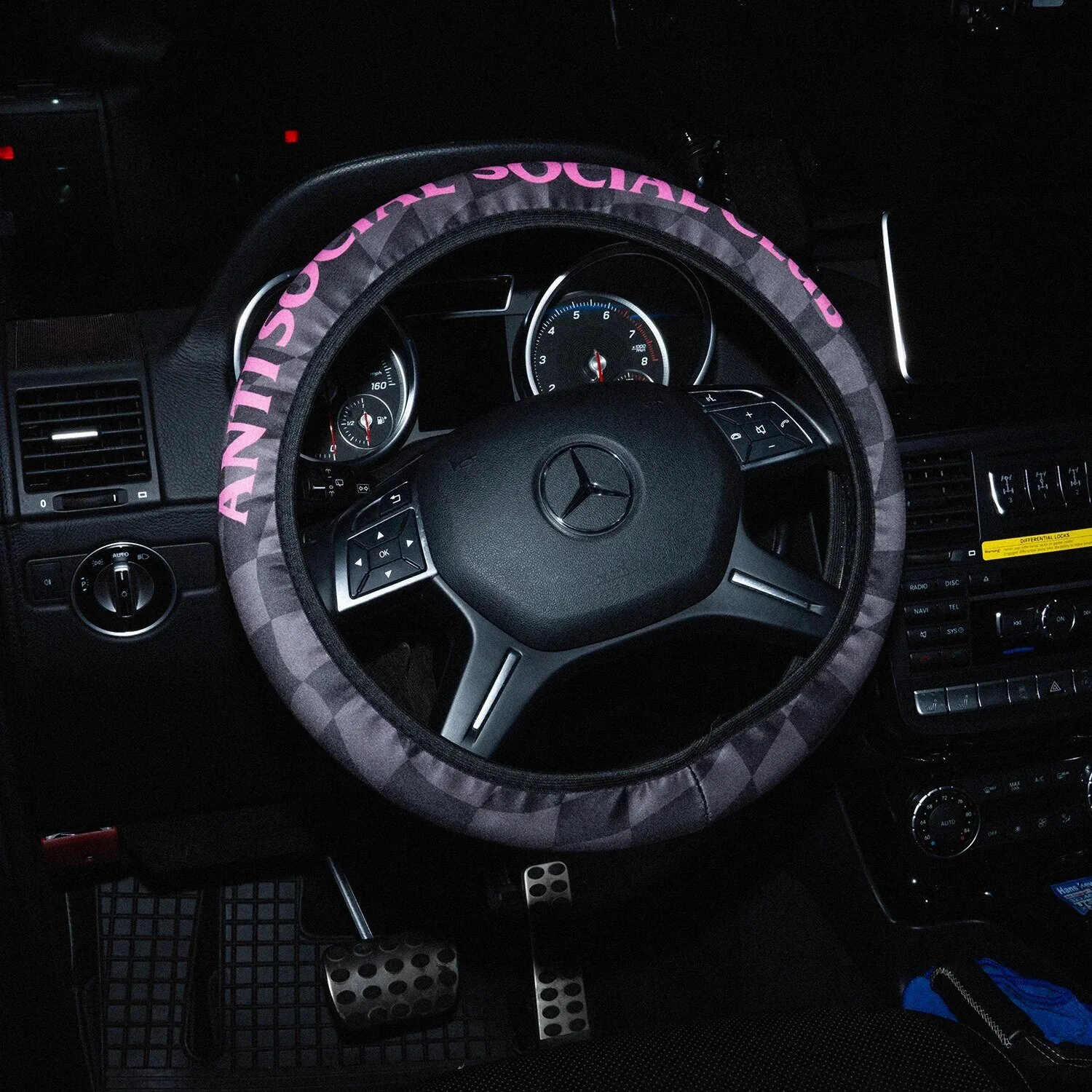 Anti Social Social Club Checkered Pattern Steering Wheel Cover