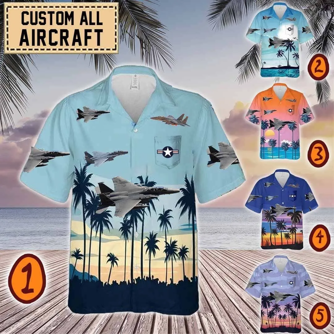 F-15E Strike Eagle Fighter Jet Hawaiian Shirt