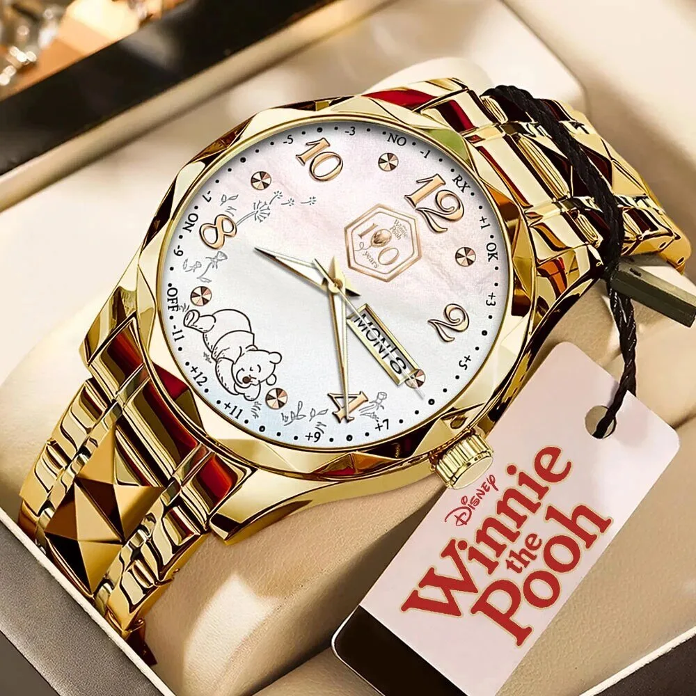 Luxury Quartz Watch in Gold Tone for Winnie the Pooh's 100th Anniversary