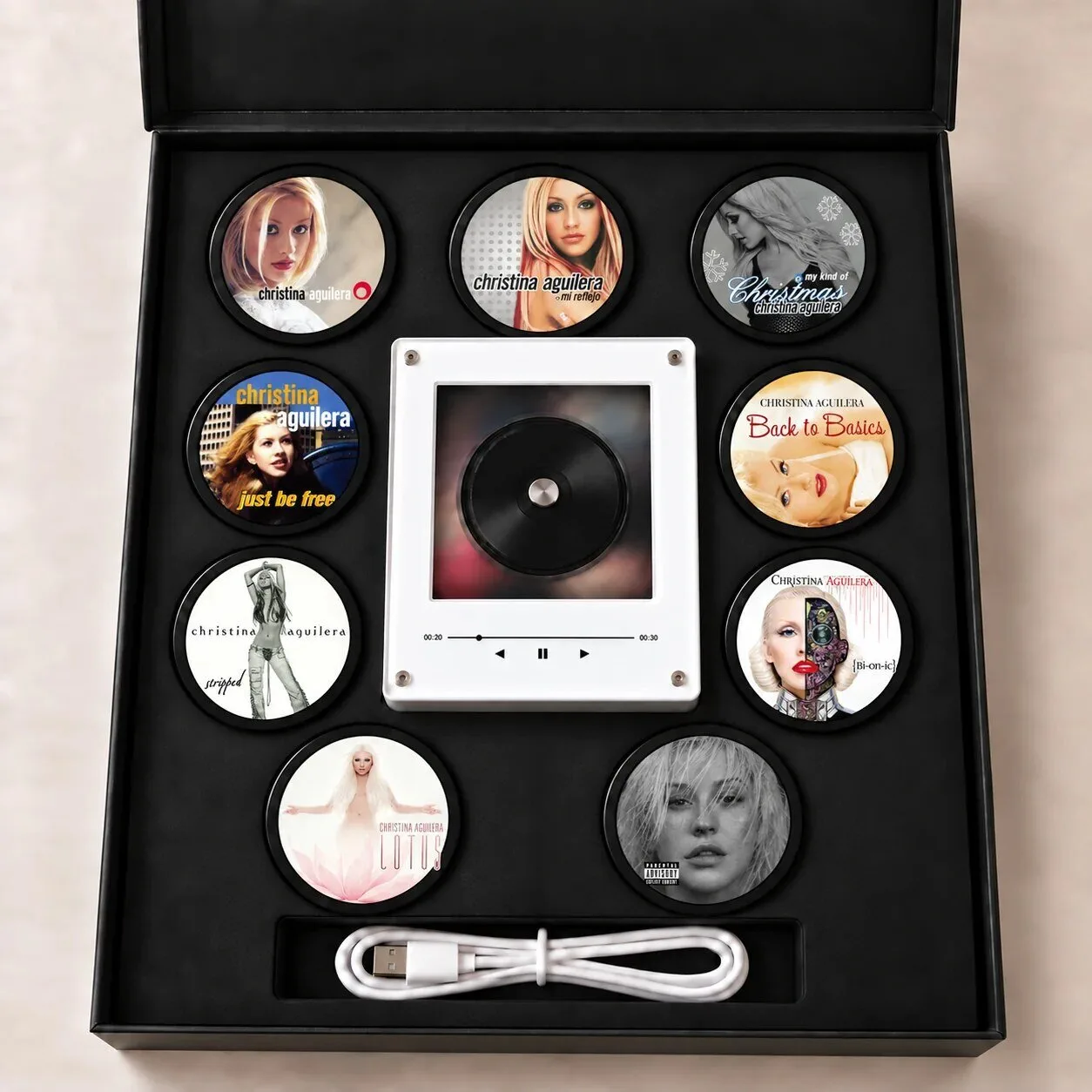 Christina Aguilera Album Cover Mini CD Player Light Tabletop Decor