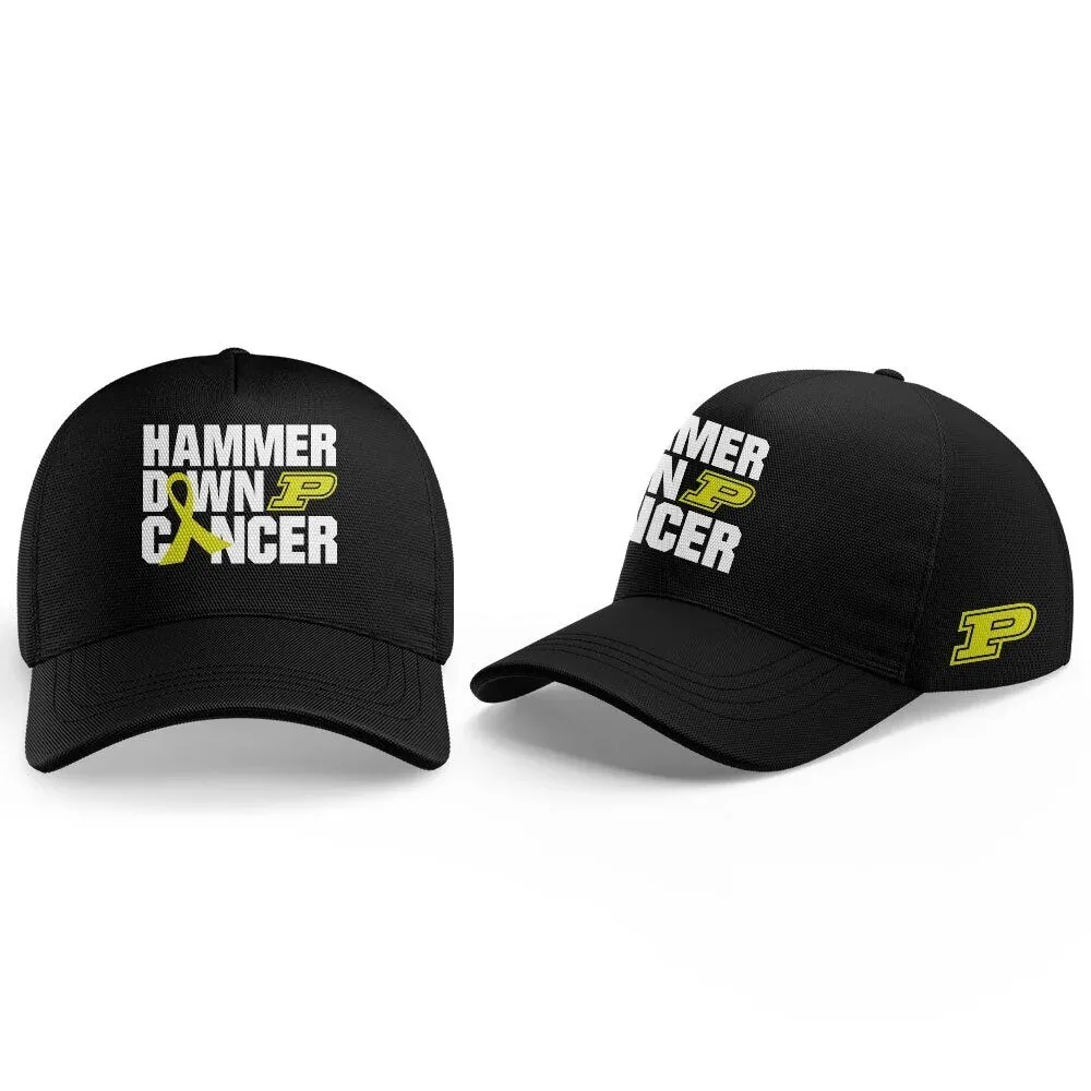 Purdue Boilermakers Hammer Down Cancer Awareness Black Hoodie 5 Purdue Boilermakers Hammer Down Cancer Awareness Black Hoodie