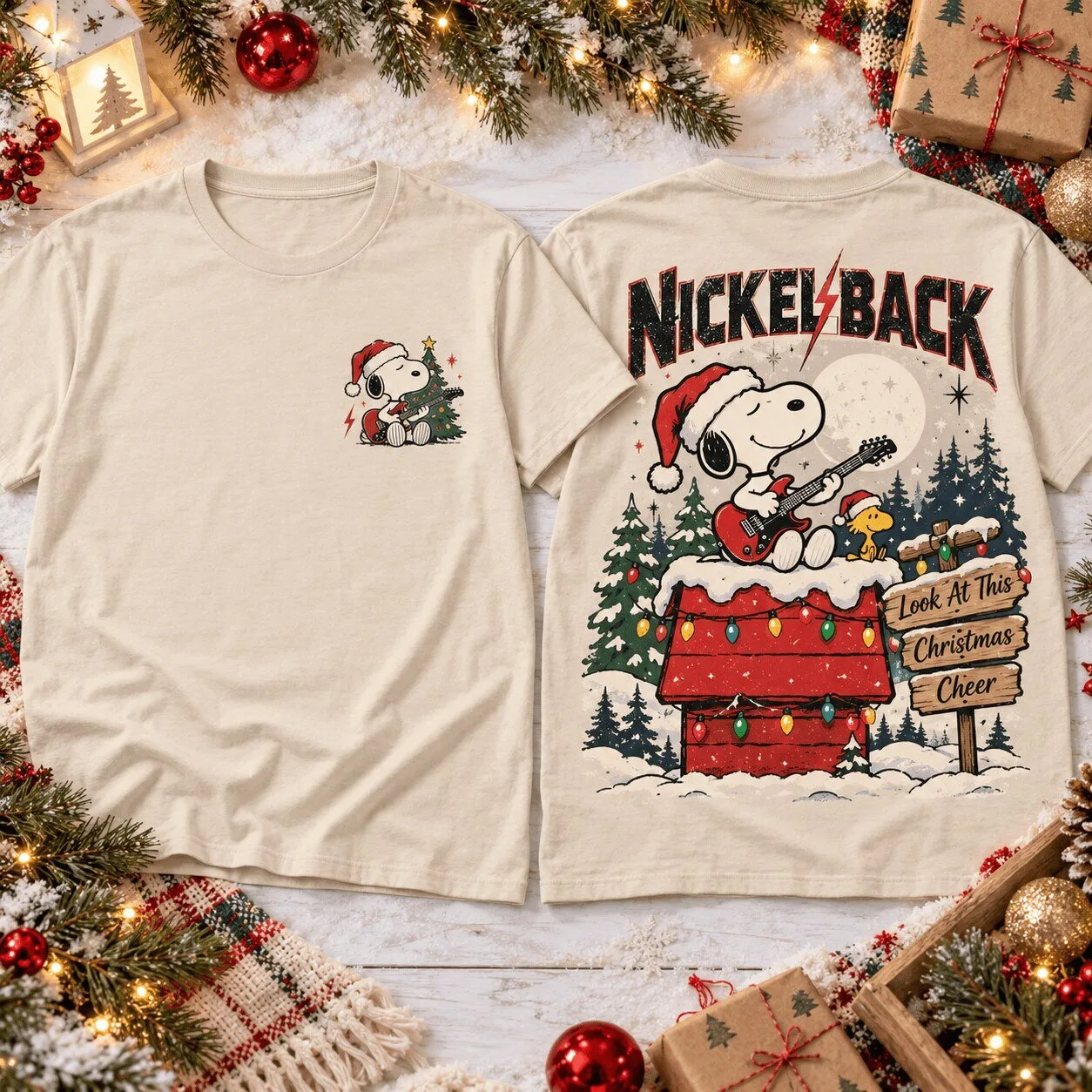 Nickelback Snoopy Look At This Christmas Cheer Graphic T-Shirt