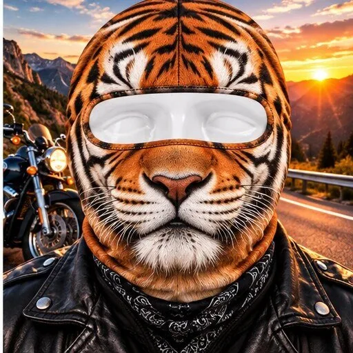 Home 12 Tiger Motorcycle Balaclava Face Mask for Bikers and Riders