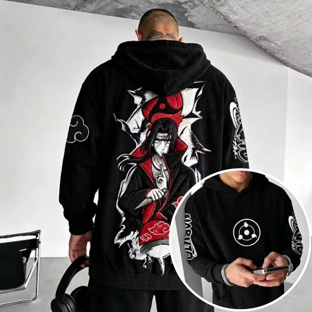 Naruto Itachi Uchiha Akatsuki Anime Corduroy Hoodie