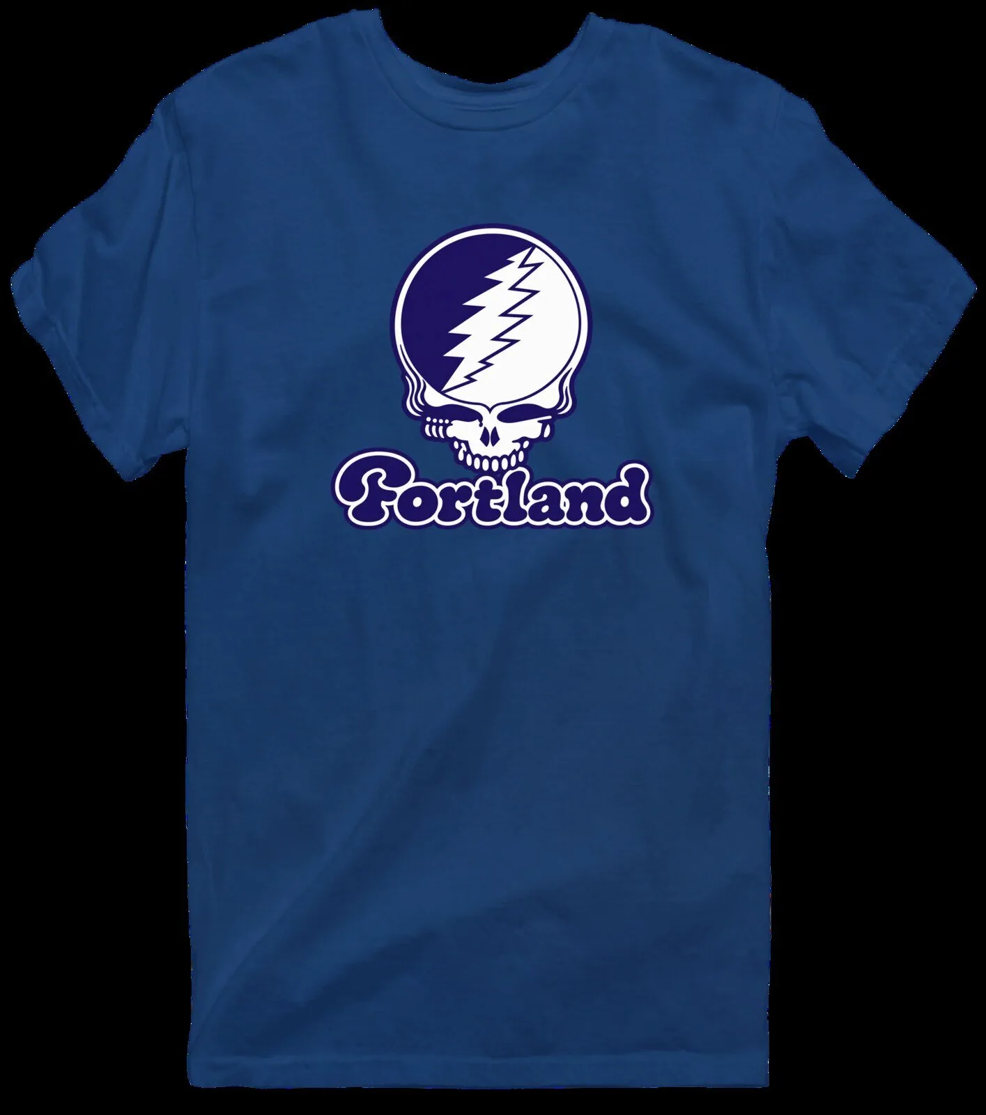 Home 19 Portland Grateful Dead Steal Your Face Skull Logo Blue T-Shirt