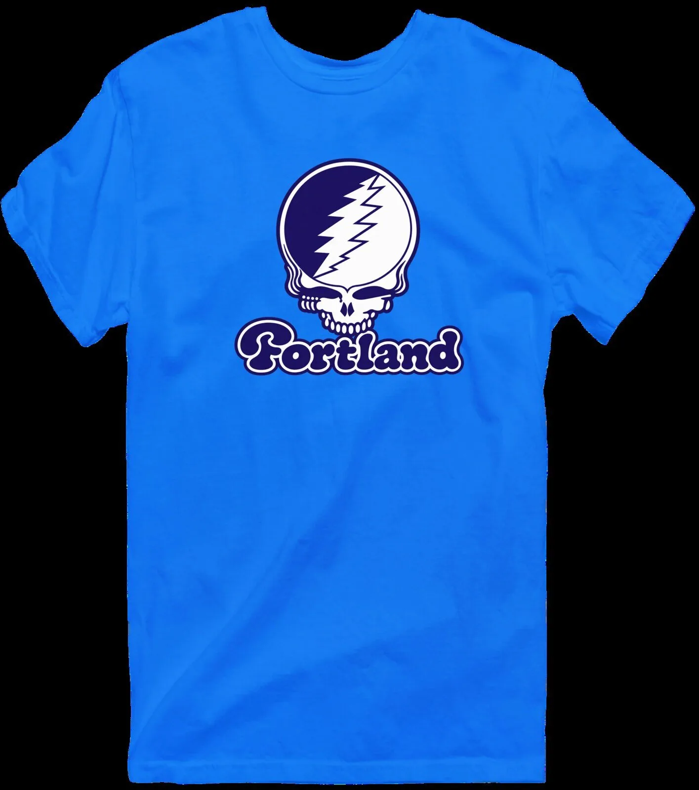 Portland Grateful Dead Steal Your Face Skull Logo Blue T-Shirt
