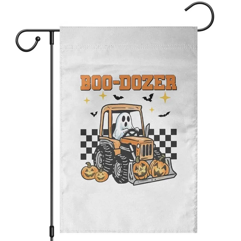 Funny Boo Dozer Bulldozer Halloween Garden Flag