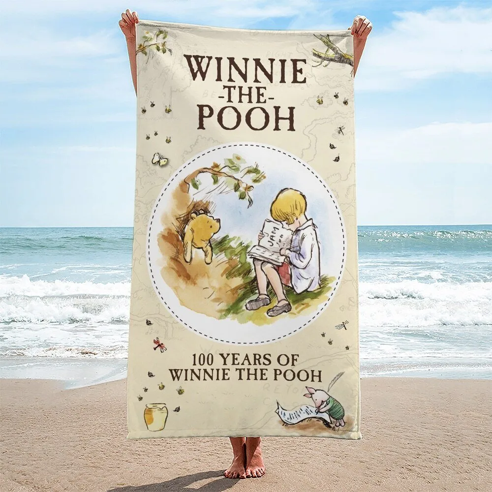 Home 15 Winnie the Pooh 100th Anniversary Classic Illustration Beach Towel