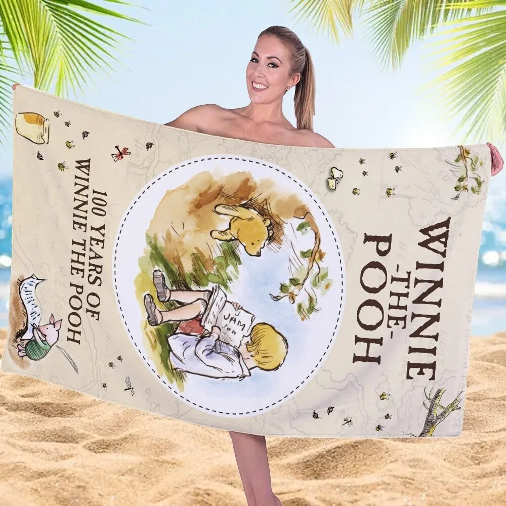 Winnie the Pooh 100th Anniversary Classic Illustration Beach Towel