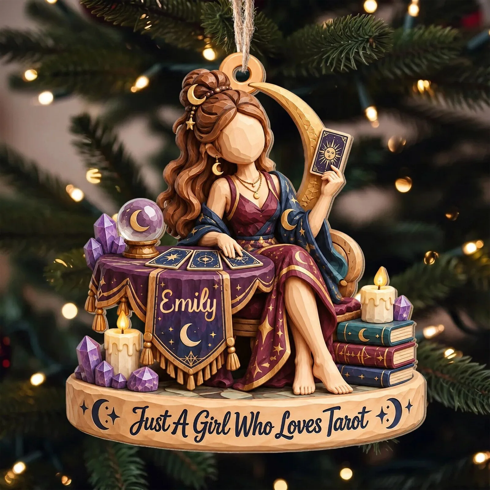 Home 13 Personalized Tarot Card Reader Ornament - Just A Girl Who Loves Tarot Gift