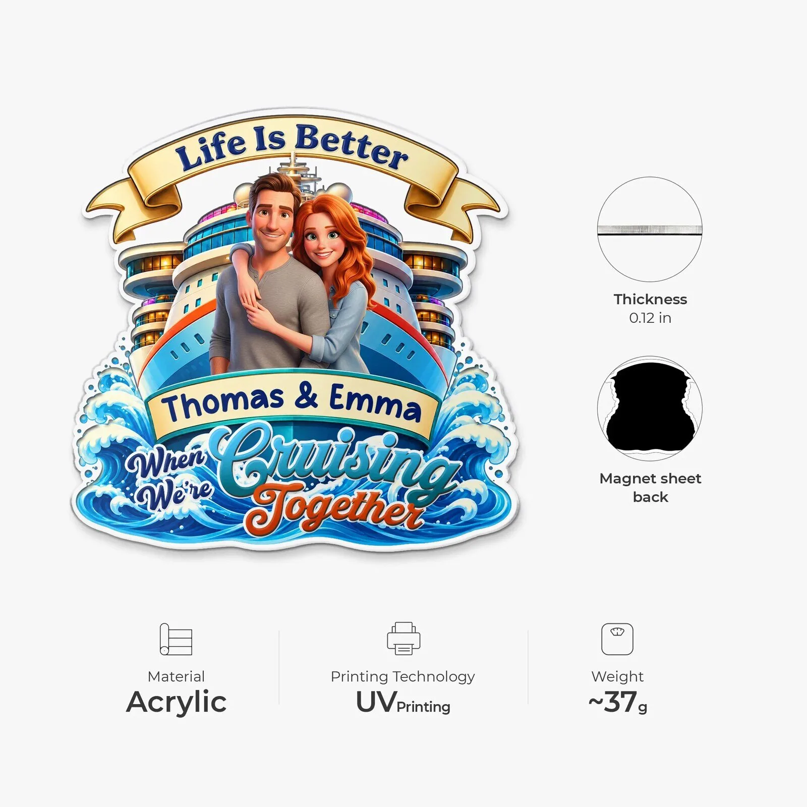 Personalized Cruise Ship Couple Photo Magnet - Life Is Better When We're Cruising Together 9 Personalized Cruise Ship Couple Photo Magnet - Life Is Better When We