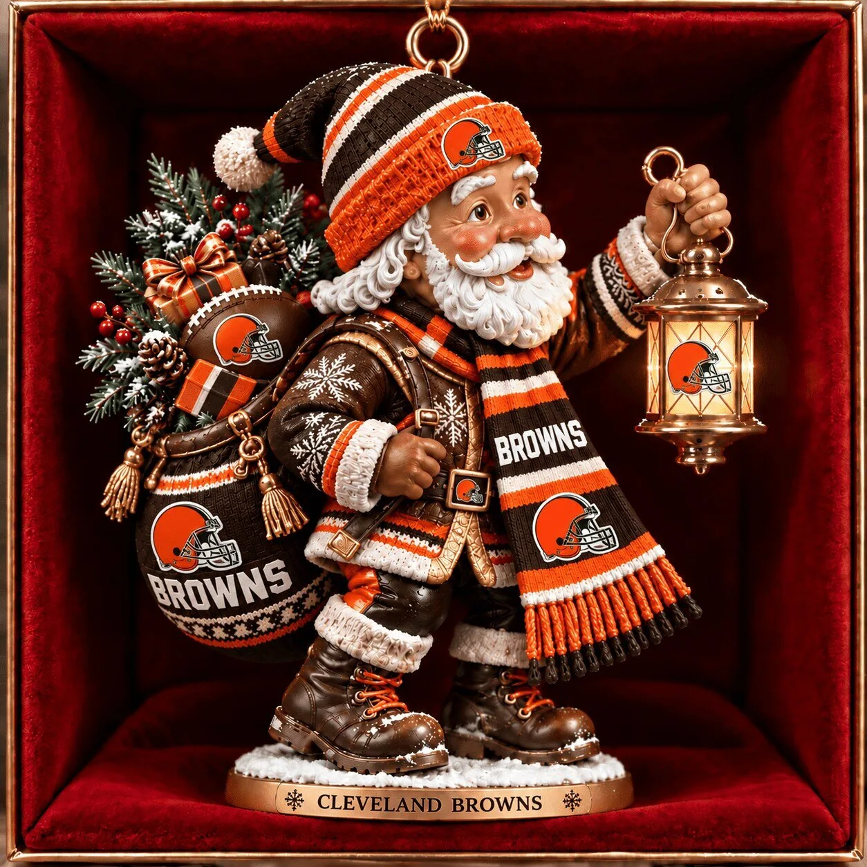 Cleveland Browns Santa Claus Christmas Ornament