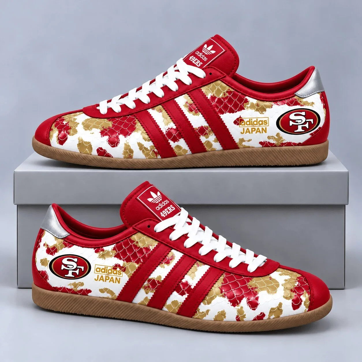 San Francisco 49ers Adidas Japan Edition Abstract Floral Print Sneakers