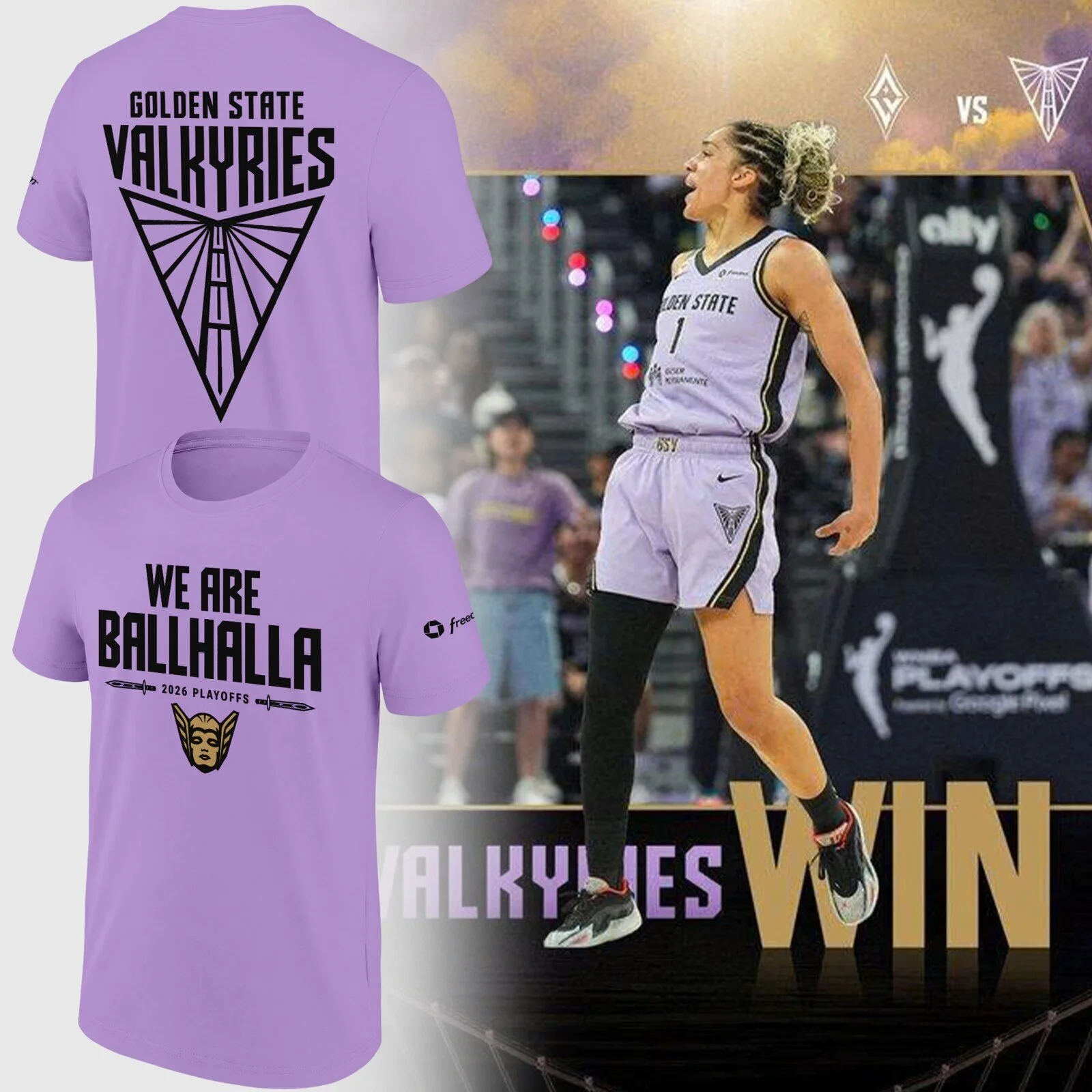 Golden State Valkyries We Are Ballhalla 2026 Playoffs Basketball T-Shirt 1 Golden State Valkyries We Are Ballhalla 2026 Playoffs Basketball T-Shirt