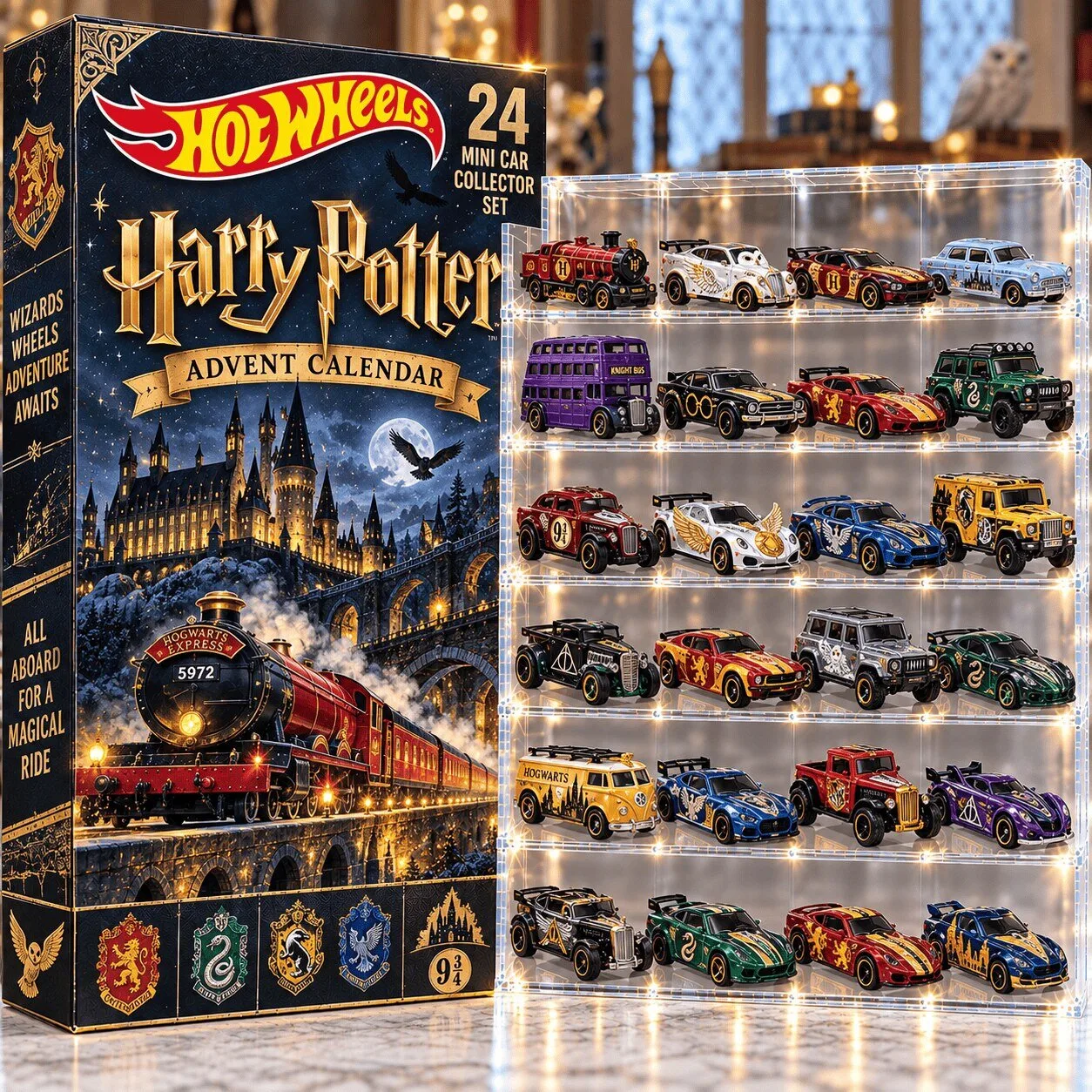 Harry Potter Hot Wheels 24 Mini Car Collector Set Advent Calendar 2D