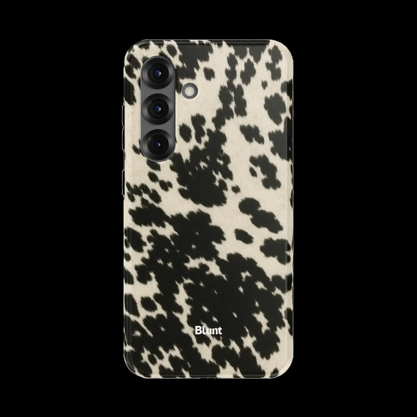 Cowhide Print Samsung Galaxy Phone Case - Black and White Spotted Design
