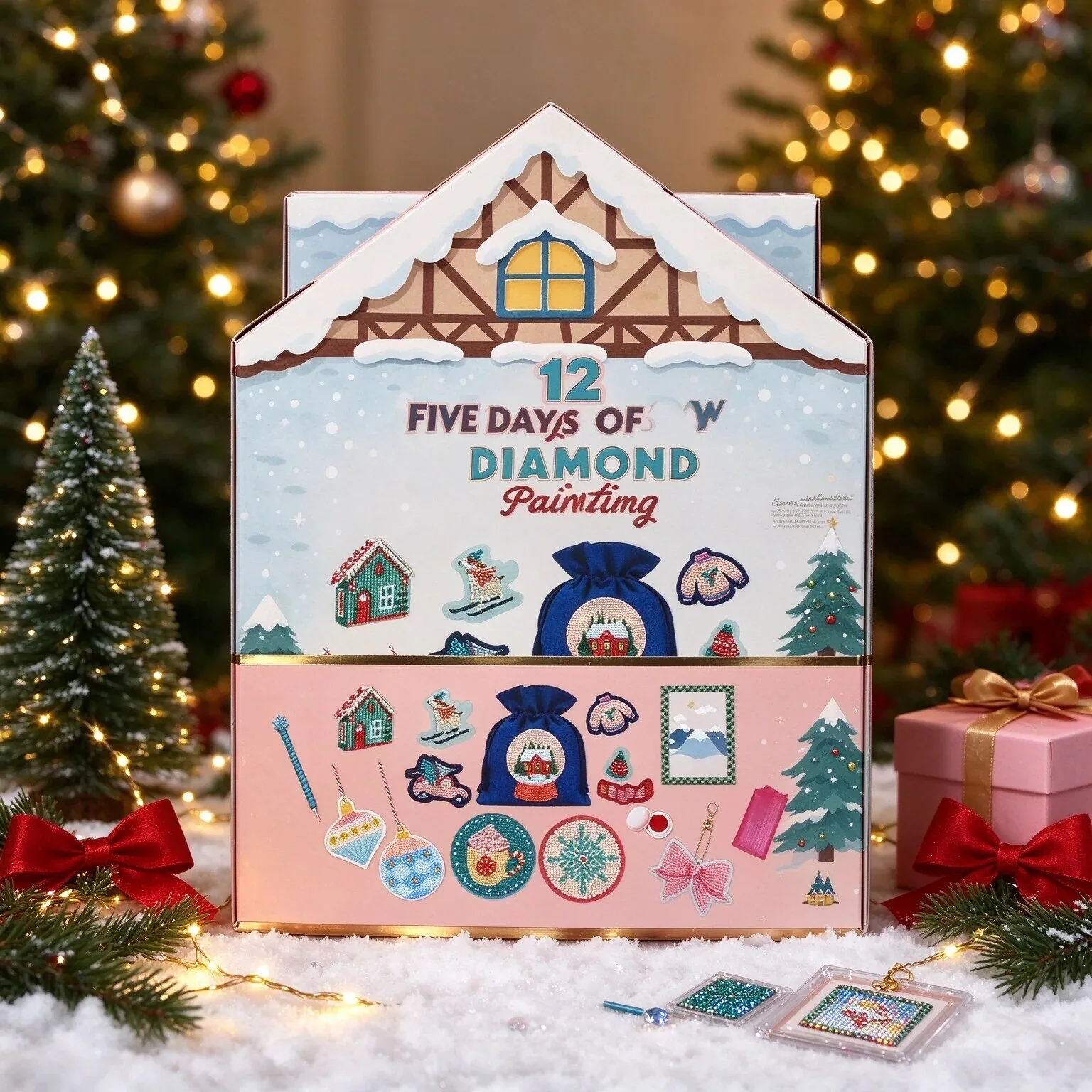 Christmas Diamond Painting Advent Calendar Kit for Holiday Countdown Fun 2D 6 Christmas Diamond Painting Advent Calendar Kit for Holiday Countdown Fun 2D