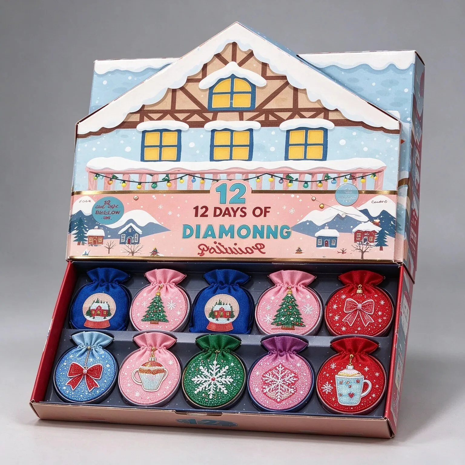Christmas Diamond Painting Advent Calendar Kit for Holiday Countdown Fun 2D 8 Christmas Diamond Painting Advent Calendar Kit for Holiday Countdown Fun 2D