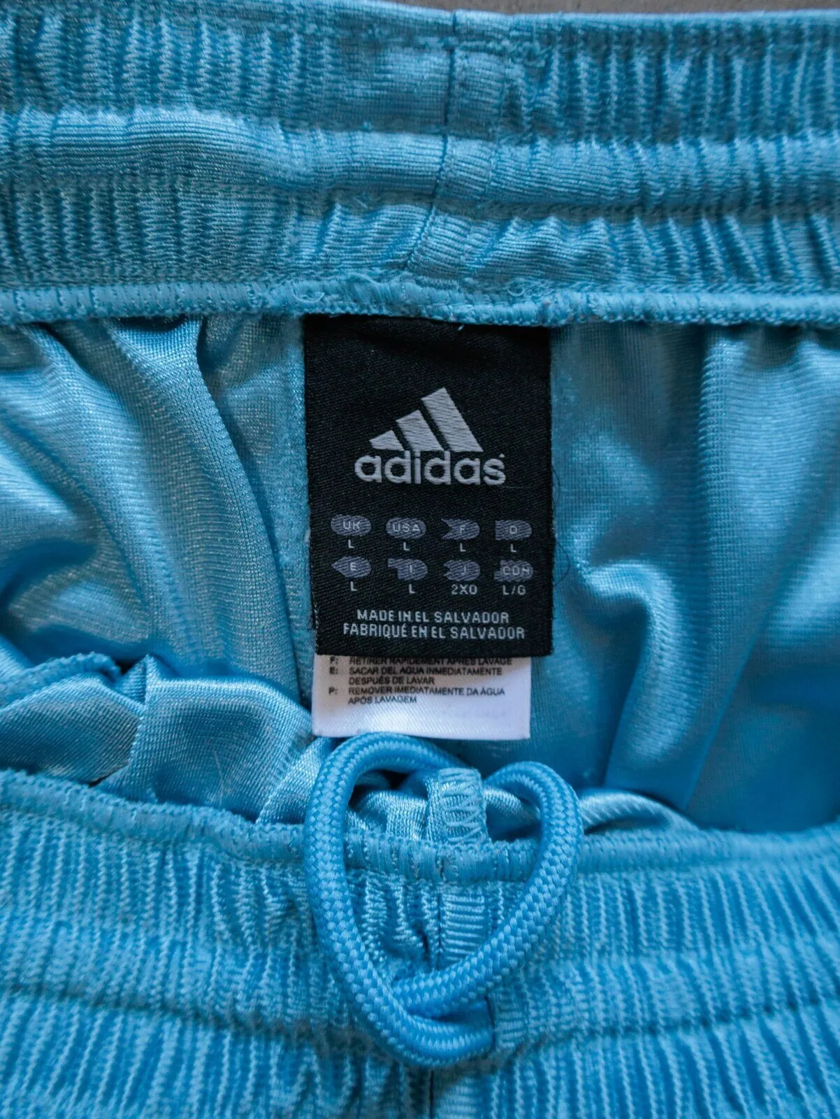 Vintage Adidas Blue Shiny Basketball Shorts with White Stripes 5 Vintage Adidas Blue Shiny Basketball Shorts with White Stripes