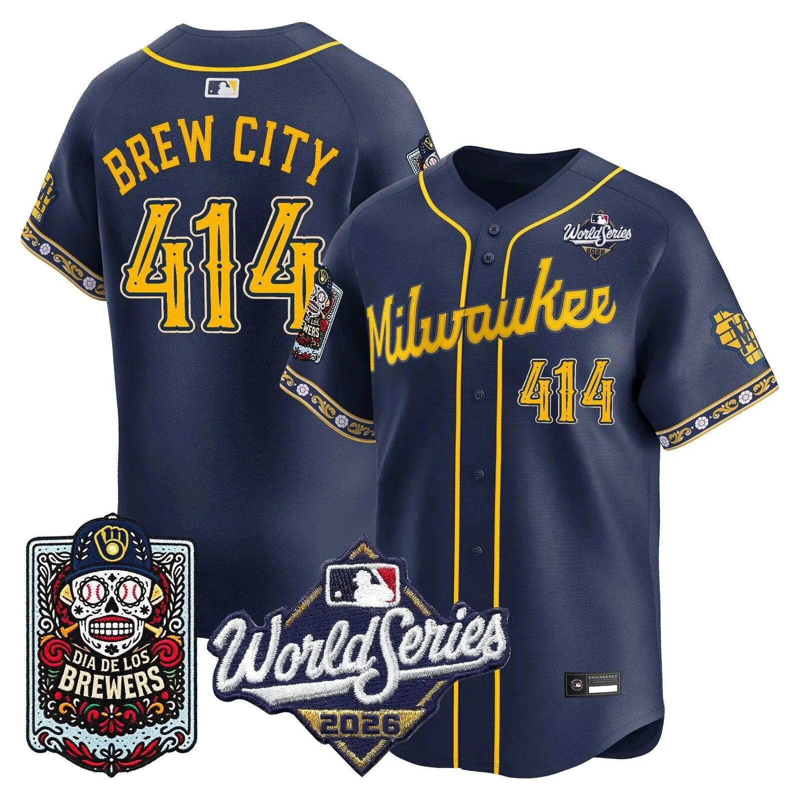 Milwaukee Brewers Brew City 414 World Series 2026 Baseball Jersey