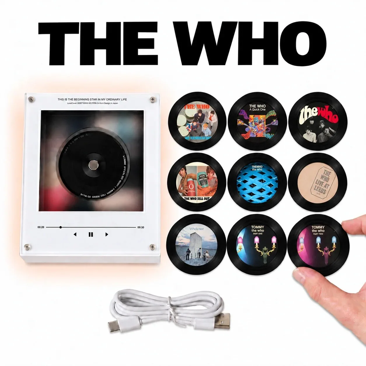 The Who Magnetic Album Cover Tags Set Music Player Display Box